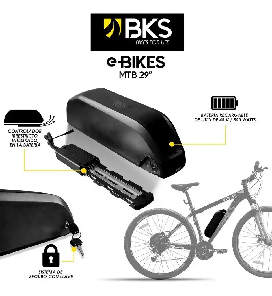 Convertidor Para Bicicleta Eléctrica Bks Mtb 29 48v 500w