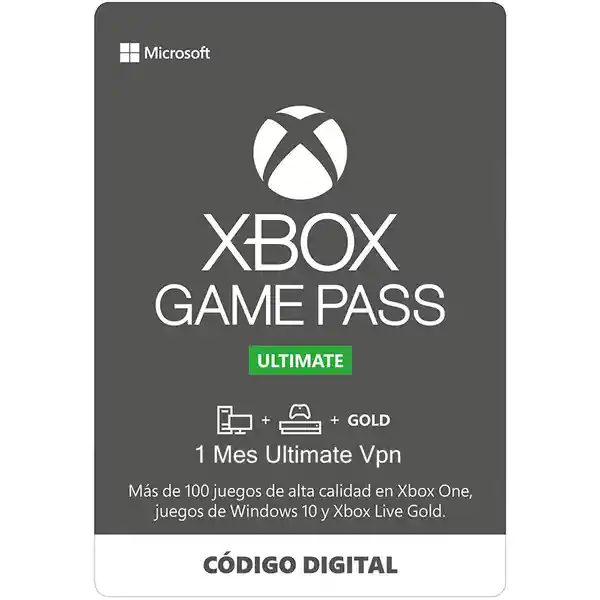 Xbox Game Pass Ultimate 1 Mes Vpn