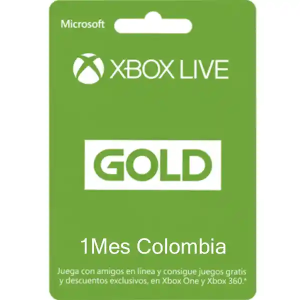 Xbox Live Gold 1 Mes Región Colombia