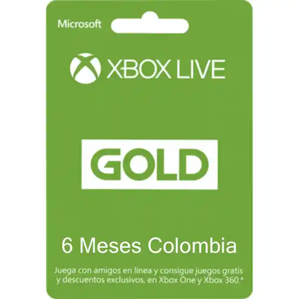 Xbox Live Gold 6 Meses Región Colombia