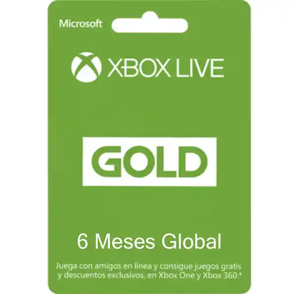 Xbox Live Gold 6 Meses Region Global