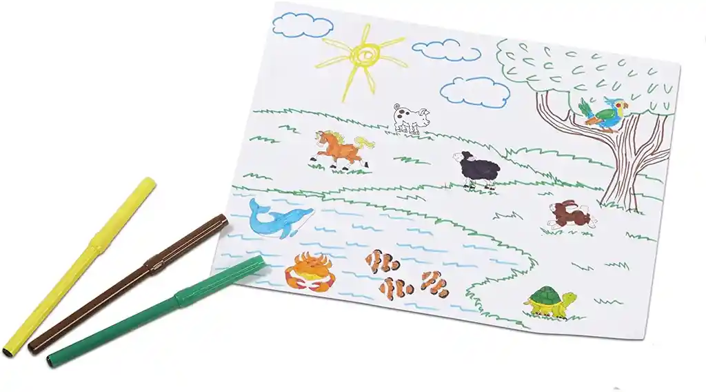 Juguete Niños Set De Arte Juego De Sellos Animales Madera