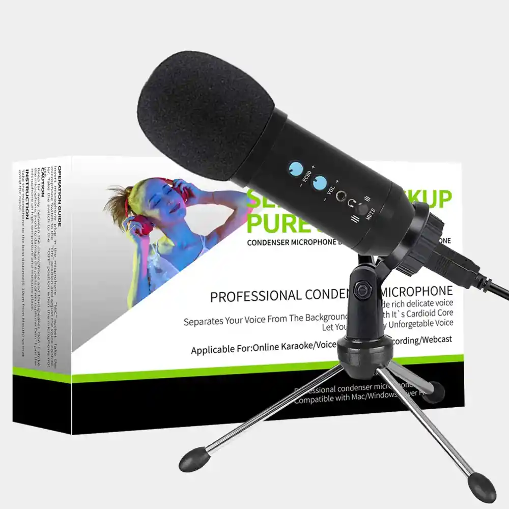 Micrófono Condensador Usb Profesional Tripode Ajustable Bm-858