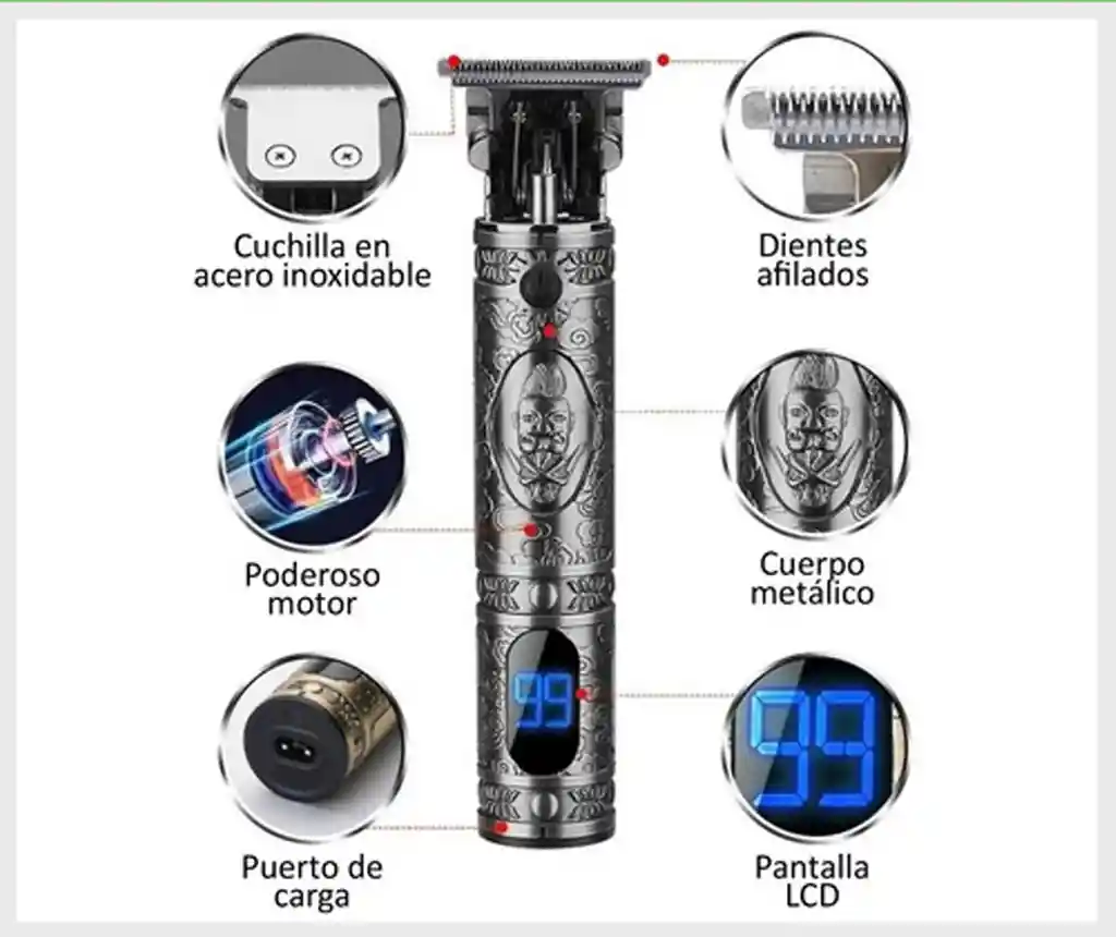 Cortadora De Pelo Vgr V-085 Dorada 100v/240v