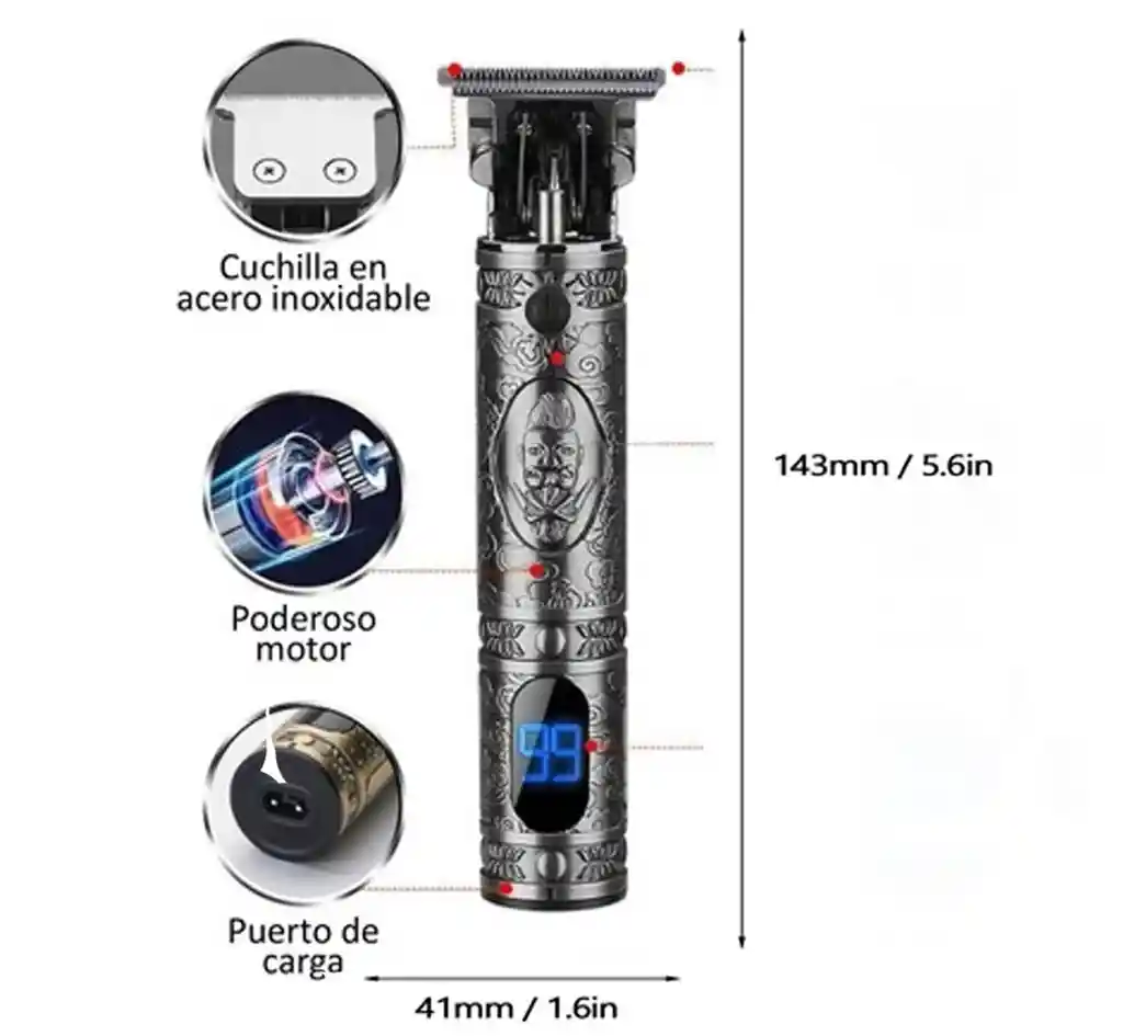 Cortadora De Pelo Vgr V-085 Dorada 100v/240v