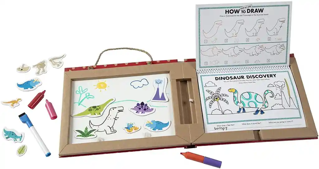 Set De Arte Tablero Fichas Magnéticas Dinosaurios Niños Niña