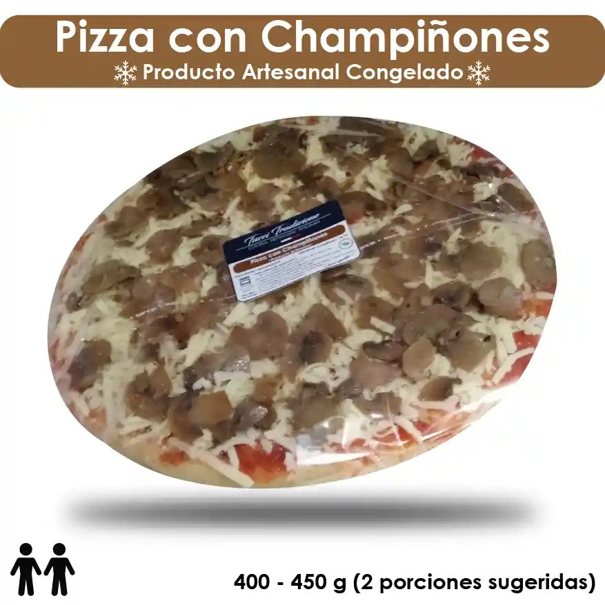 Pizza Con Champiñones (mediana); 2 Porciones Sugeridas