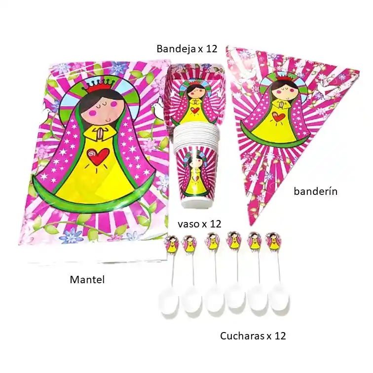 Kit Decoracion Fiesta Virgencita - Virgen De Guadalupe