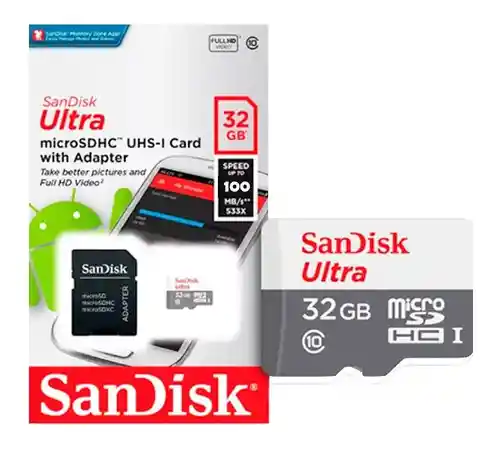 Sandisk Memoriaultra Micro Sd 32Gb Clase 10 Full Hd