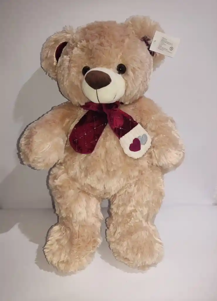 Peluche Oso Beige-vinotinto