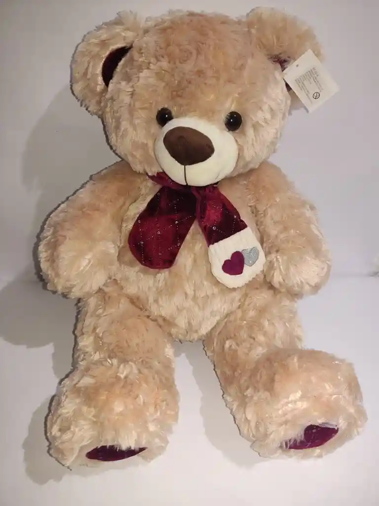 Peluche Oso Beige-vinotinto