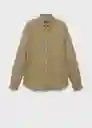 Camisa Oxford Khaki Talla M Hombre Mango