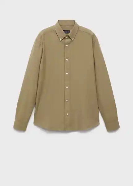 Camisa Oxford Khaki Talla M Hombre Mango