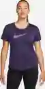 Nike Camiseta Df Swoosh Hbr Ss Top Para Mujer Morado Talla S