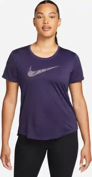 Nike Camiseta Df Swoosh Hbr Ss Top Para Mujer Morado Talla S