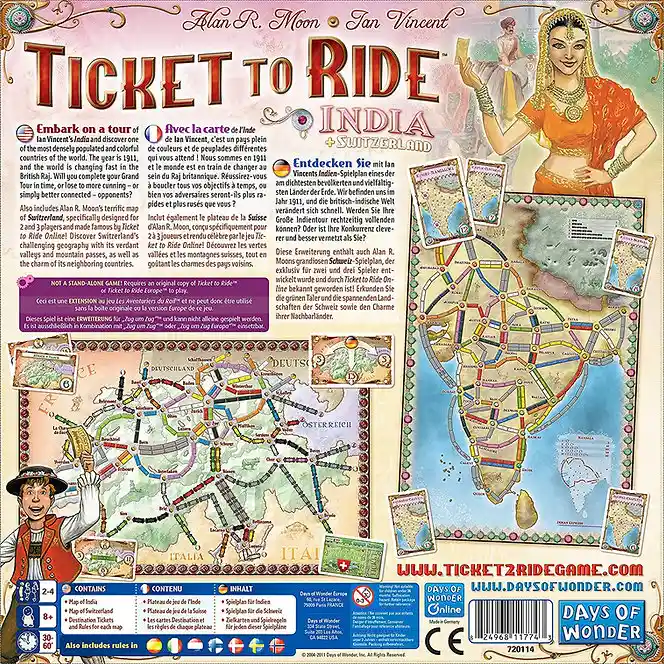 Juego De Mesa Ticket To Ride India Aventureros Tren Español