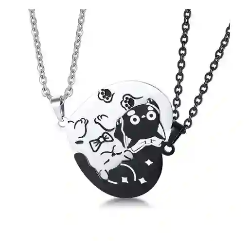 Collares Gatos Traviesos Acero Parejas Novios Amigos Collar Mujer Y Hombre