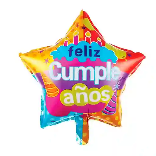 Globo Forma De Estrella Feliz Cumpleaños Multicolor