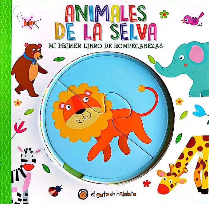 Libro Para Niños Y Rompecabezas Animales De La Selva Niñas