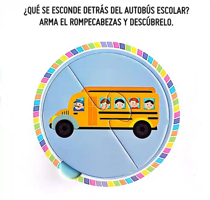 Libro Para Niños Y Rompecabezas Transportes Didáctico Niñas