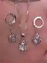 Juego Joyeria De Plata 925, Aretes Con Cadena Y Dije, Regalo Perfecto Jdp367