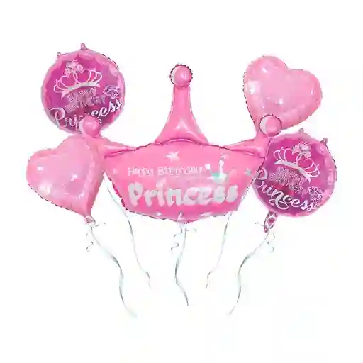 Kit De Globos Corona Princesa Rosa