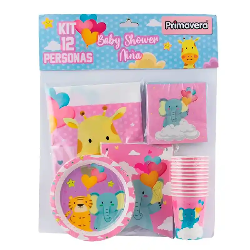 Kit De Fiesta Para Baby Shower Animales De La Selva 12 Personas