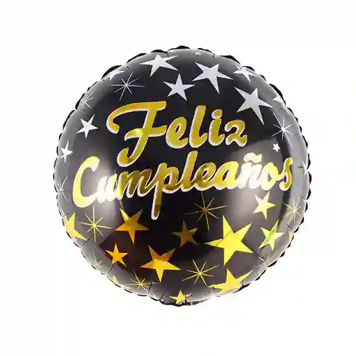 Globo Circular Feliz Cumpleaños Con Estrellas