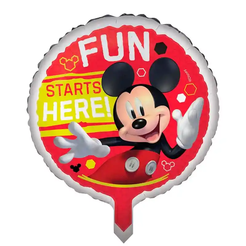 Globo Circular De Mickey Fonto Rojo