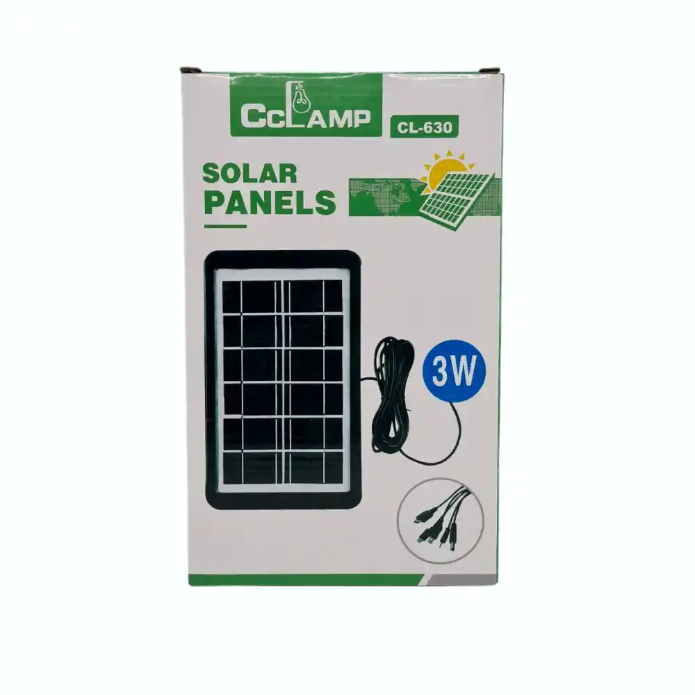 Panel Solar Portátil 6v 3w Cable Usb Cargador Celular Cl-630