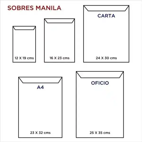 Paquete De Sobres De Manila Oficio