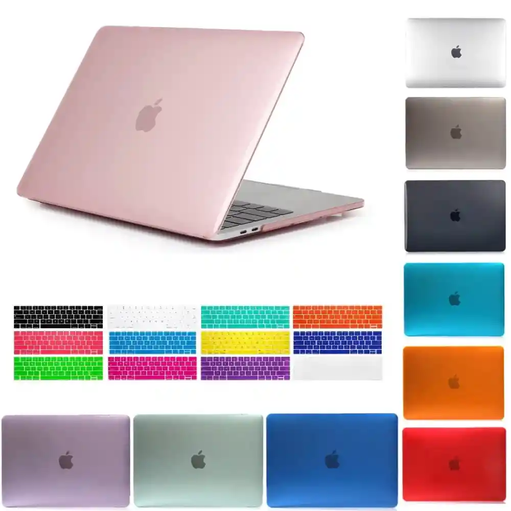 Carcasa Antideslizante + Teclado Español Macbook Air 13 2008 A 2017 - Rosado