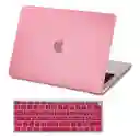 Carcasa Antideslizante + Teclado Español Macbook Air 13 2008 A 2017 - Rosado