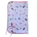 Cambiador Bebé Sencillo Borde Rosa Con Animalitos Y Palmeras Rosa