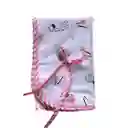 Cambiador Bebé Sencillo Borde Rosa Con Animalitos Y Palmeras Rosa