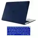 Carcasa Antideslizante + Teclado Español Macbook Nuevo Air 13 2018 A 2020 - Azul Oscuro