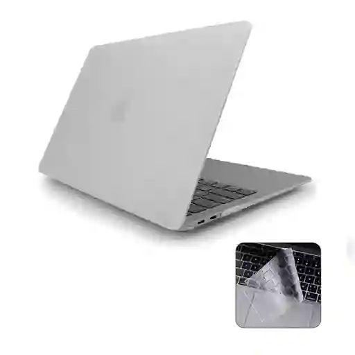 Carcasa Antideslizante + Teclado Español Macbook Nuevo Air 13 2018 A 2020 - Transparente