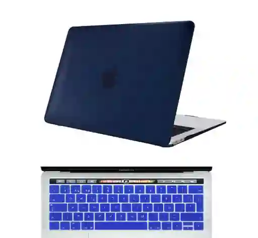 Carcasa Antideslizante + Teclado Español Macbook Pro 13 Con Unidad De Cd - Azul Oscuro