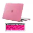 Carcasa Antideslizante + Teclado Español Macbook Pro 13 Touchbar 2016-2020 - Rosado