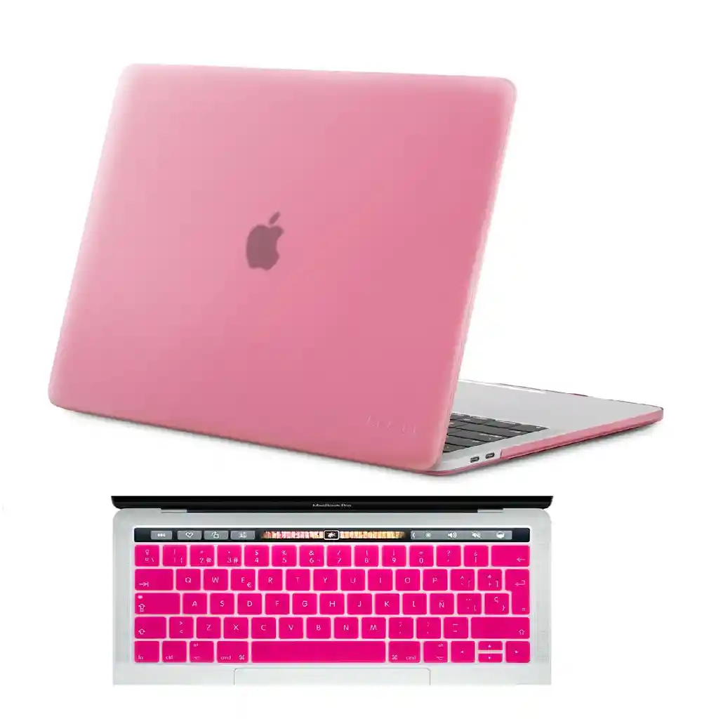 Carcasa Antideslizante + Teclado Español Macbook Pro 13 Touchbar 2016-2020 - Rosado