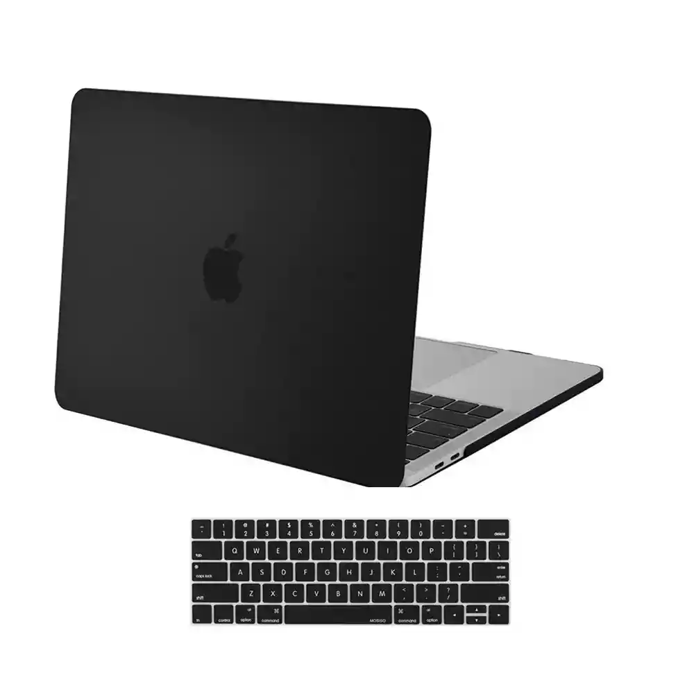 Carcasa Antideslizante + Teclado Español Macbook Pro 13 Touchbar 2016-2020 - Negro