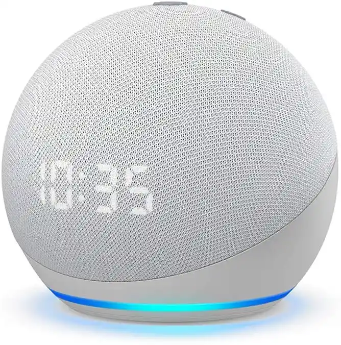 Amazon Echo Dot 4 Gen Con Reloj Y Asistente Virtual Alexa - Blanco