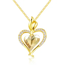 Collar Estilo Romántico Para Mujer Dije Corazón Cristales Regalo Ideal