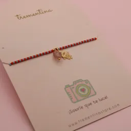 Pulsera Mostacillas Cuarzo Cherry- Manito Hamsa