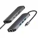 Adaptador Hub Tipo C 9 En 1 A Hdmi + Lan+usb 3.0*3+usb C+sd