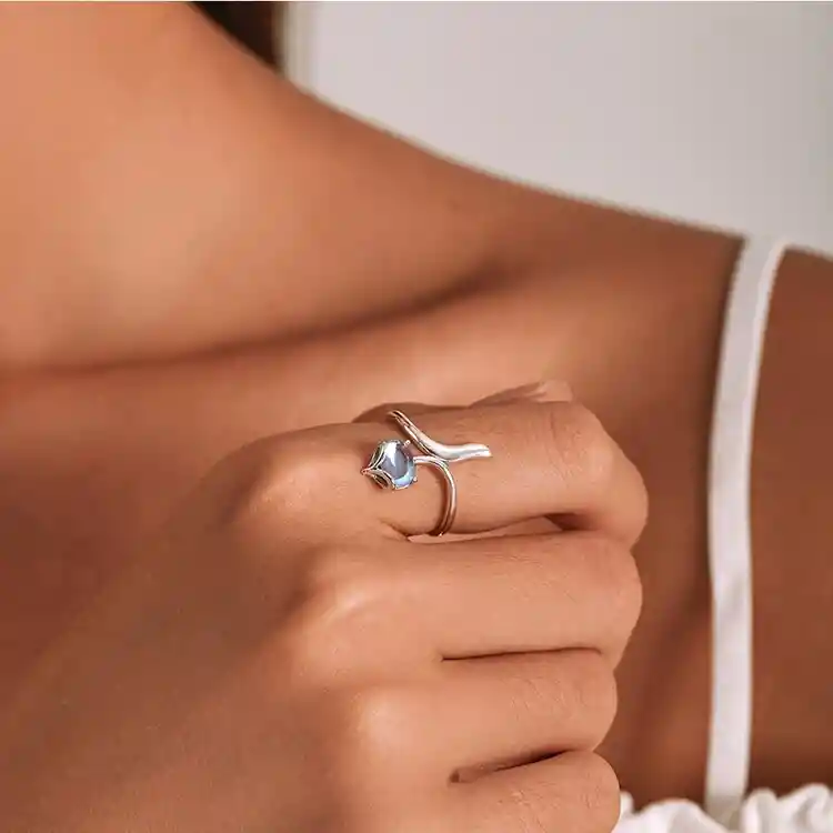 Anillo Ajustable Para Mujer Zorro Fox Fabricado En Plata 925