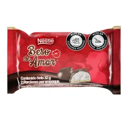 Galleta masmelo BESO DE AMOR cubierta sabor chocolate x 32g