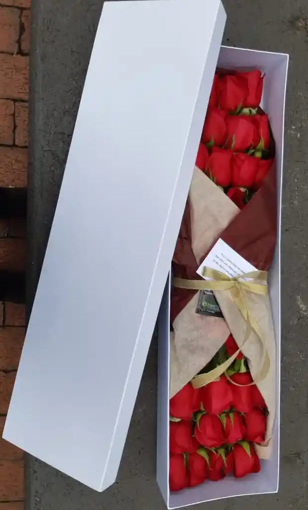 Caja De Rosas Rojas