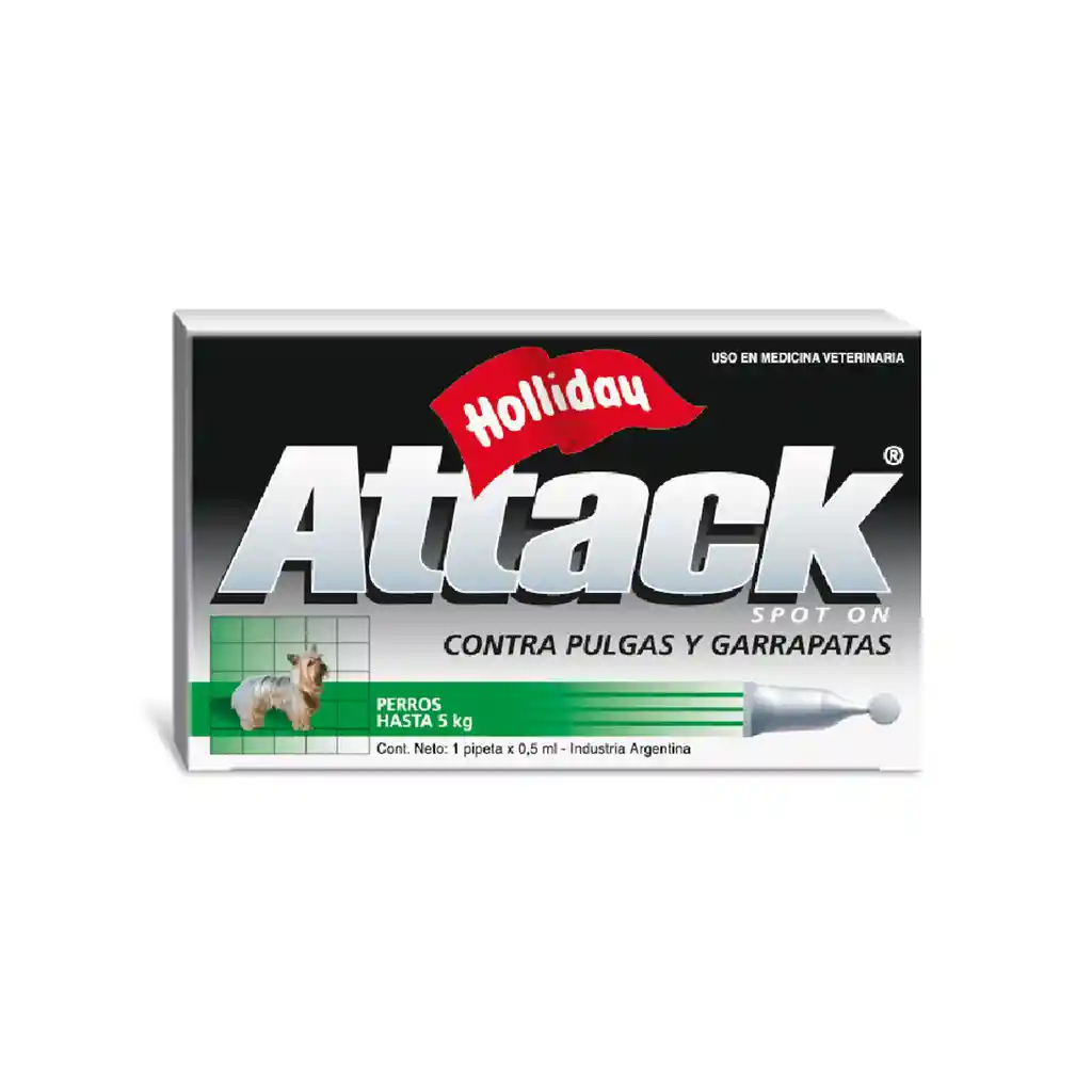 Attack Perros Hasta 5kg Antipulgas Y Antigarrapatas