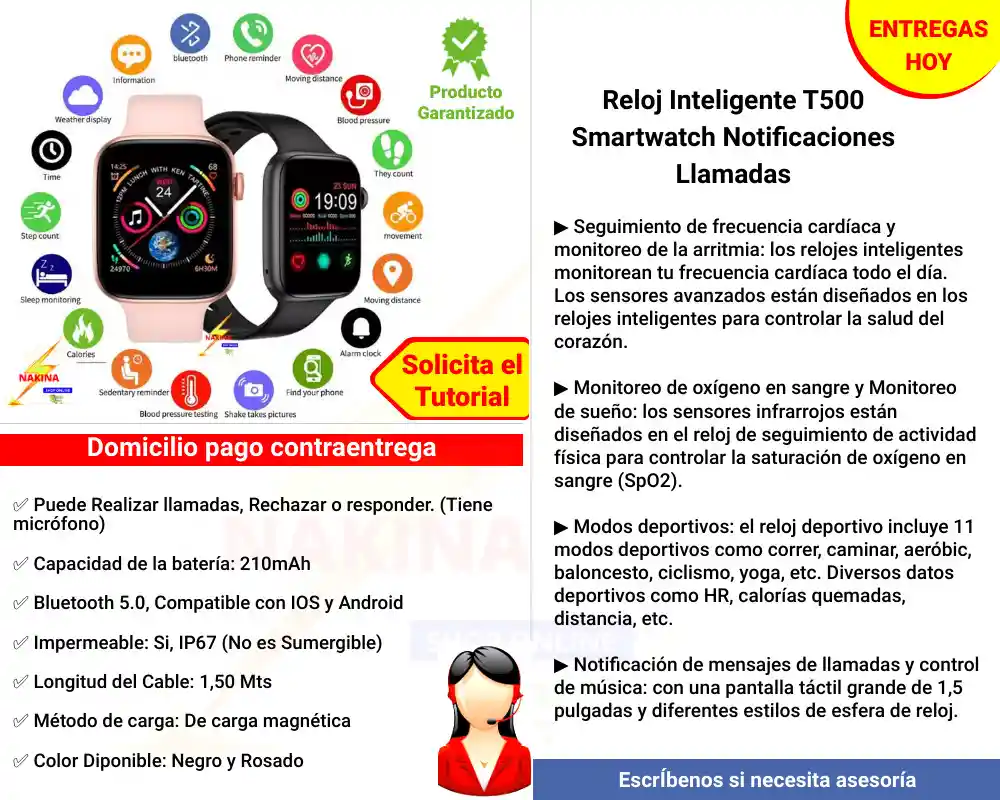 Reloj Inteligente Smartwatch Notificaciones Llamadas 2022